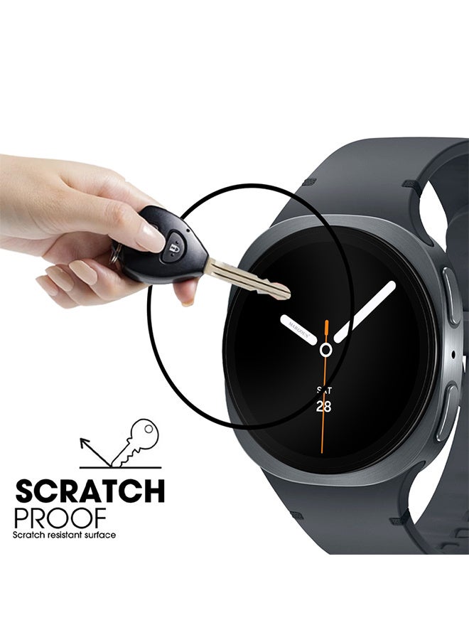 مارجون 2 Pieces PMMA Clear Screen Protector for Samsung Watch 8 44mm - Ultra Thin Scratch Resistant Protective Film Clear Side Black-2 - Image 3