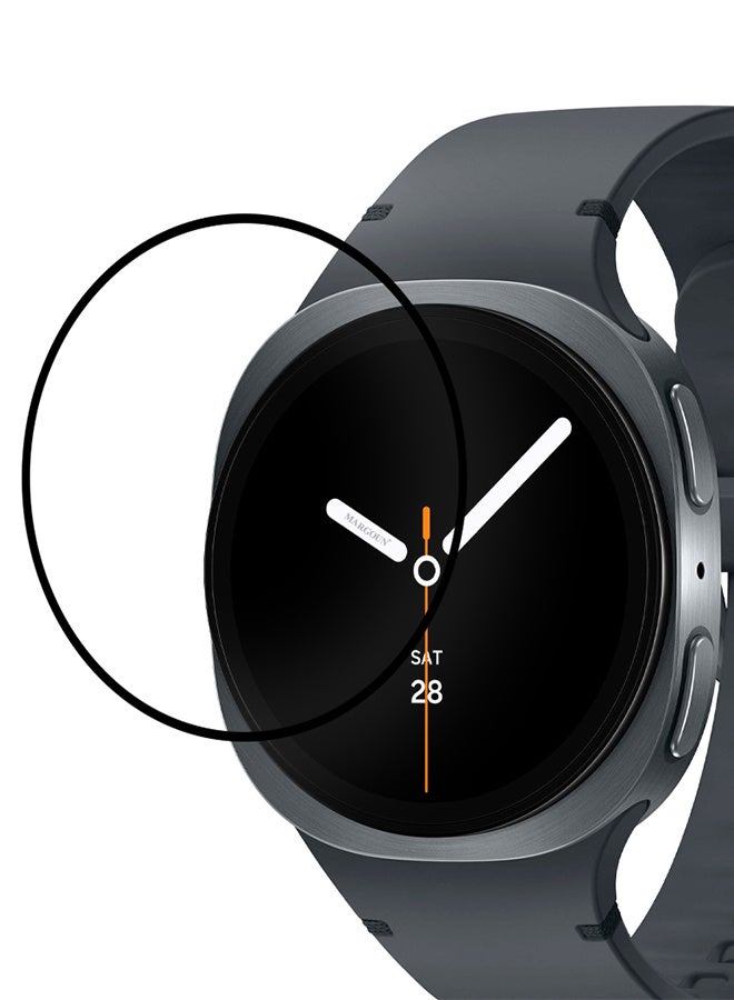 مارجون 2 Pieces PMMA Clear Screen Protector for Samsung Watch 8 44mm - Ultra Thin Scratch Resistant Protective Film Clear Side Black-2 - Image 2