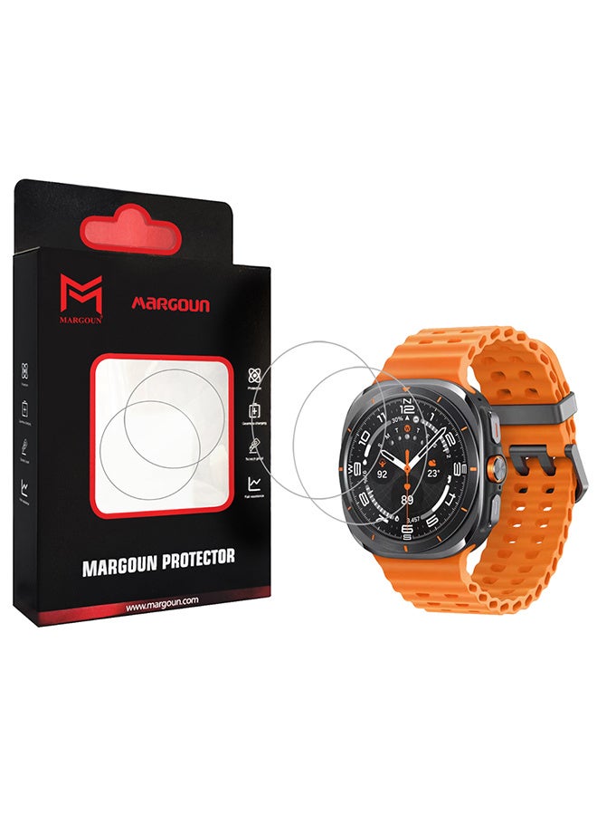 مارجون 2 Pieces PMMA Clear Screen Protector for Samsung Watch 8 Ultra - Ultra Thin Scratch Resistant Protective Film Clear-2 - Image 1