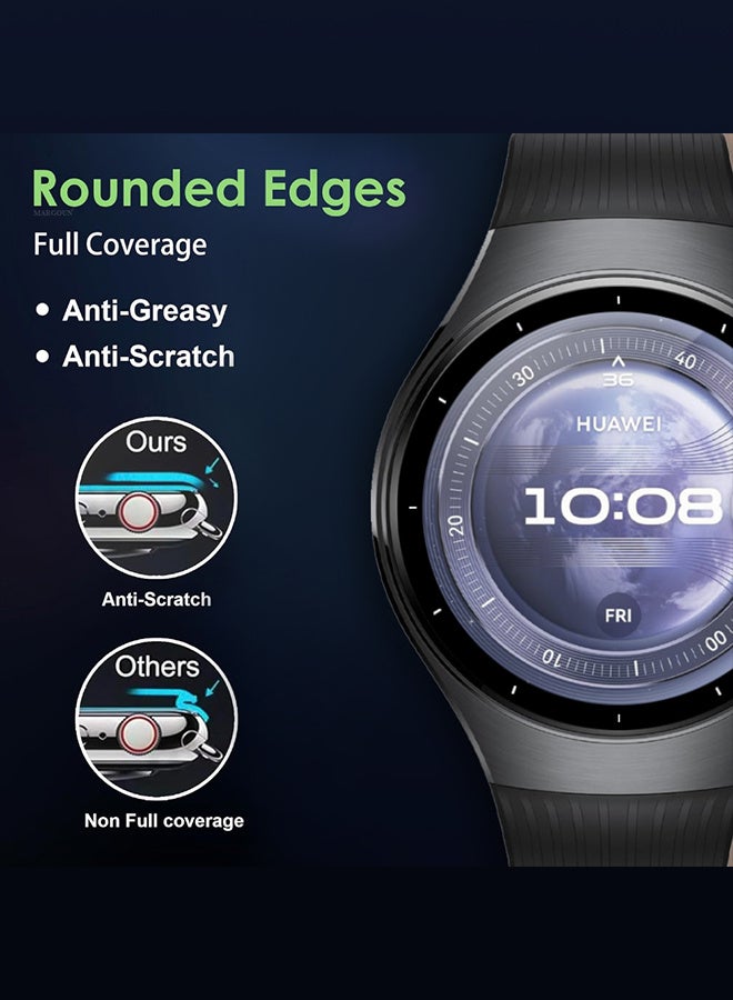 مارجون PMMA Clear Screen Protector for Huawei Watch 5 46mm - Ultra Thin Scratch Resistant Protective Film Clear Side Black-1 - Image 4