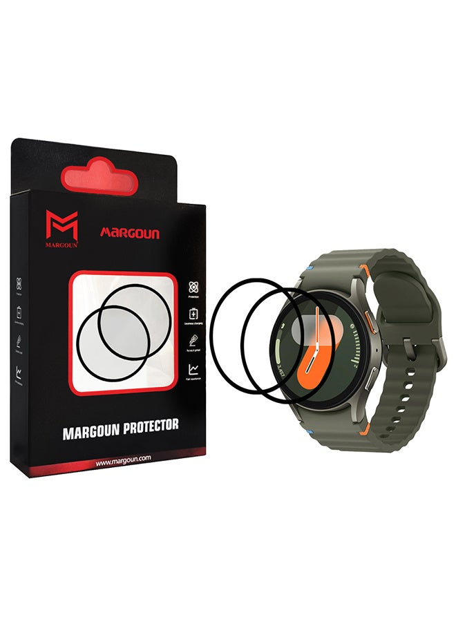 مارجون 2 Pieces PMMA Clear Screen Protector for Samsung Watch 7 40mm - Ultra Thin Scratch Resistant Protective Film Clear Side Black-2 - Image 1