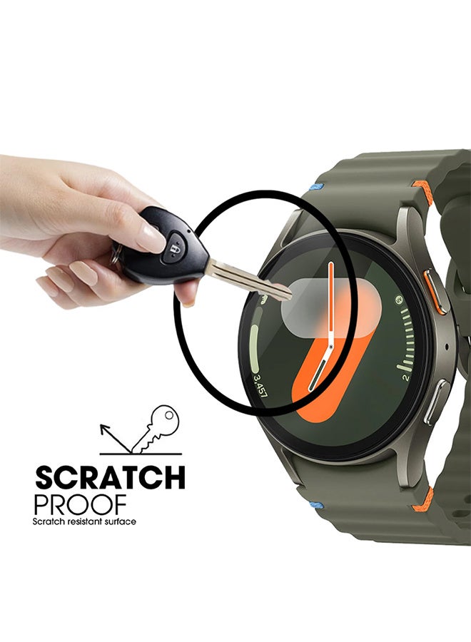 مارجون 2 Pieces PMMA Clear Screen Protector for Samsung Watch 7 40mm - Ultra Thin Scratch Resistant Protective Film Clear Side Black-2 - Image 4