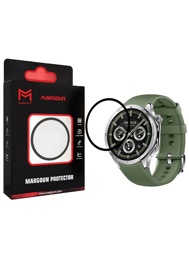 مارجون PMMA Clear Screen Protector for OnePlus Watch 3 - Ultra Thin Scratch Resistant Protective Film Clear Side Black-1 - Image 1