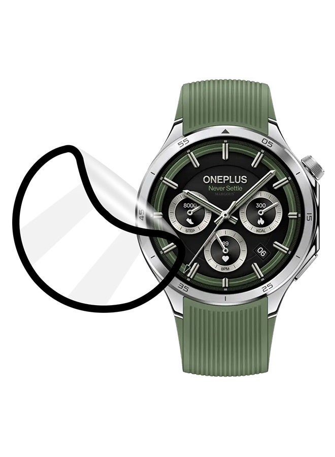 مارجون PMMA Clear Screen Protector for OnePlus Watch 3 - Ultra Thin Scratch Resistant Protective Film Clear Side Black-1 - Image 2