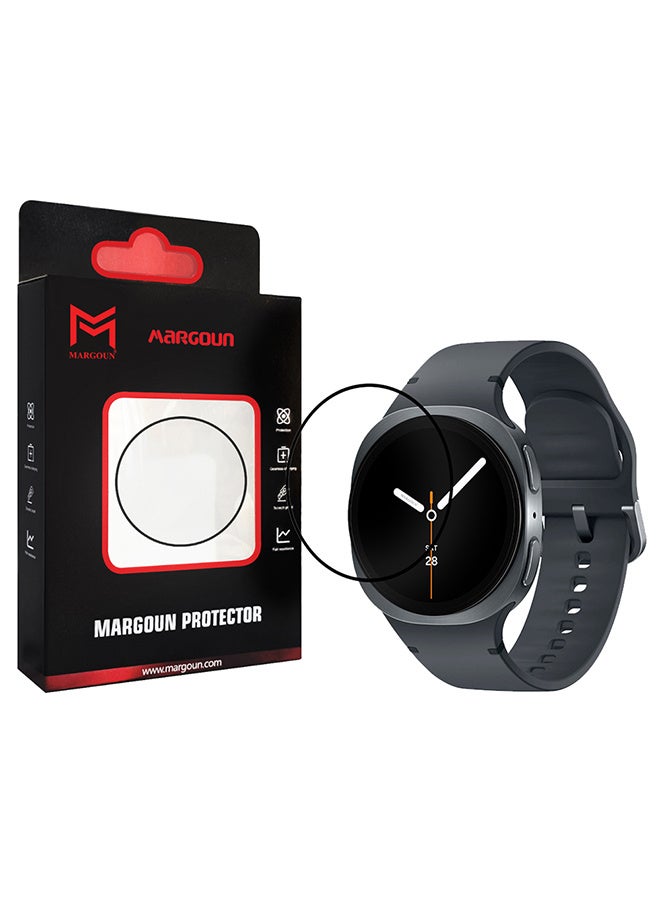 مارجون PMMA Clear Screen Protector for Samsung Watch 8 40mm - Ultra Thin Scratch Resistant Protective Film Clear Side Black-1 - Image 1