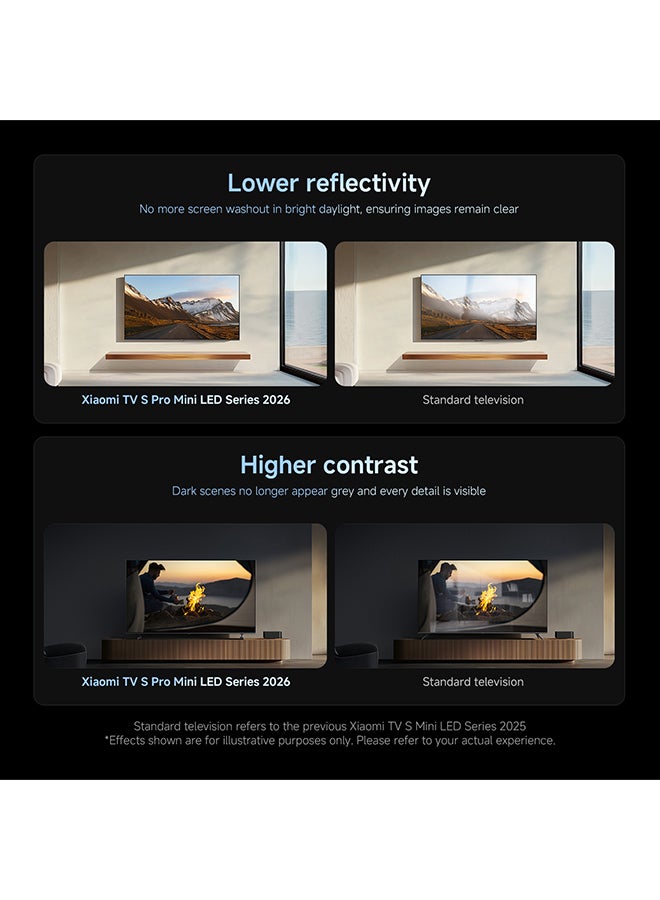 Xiaomi TV S Pro Mini LED 55" 2026 | QD-Mini LED Dispaly| 4K UHD | 144Hz refresh rate | Dolby Audio & Atmos, Google TV |Low-reflection display ELA6304GL Black - Image 5
