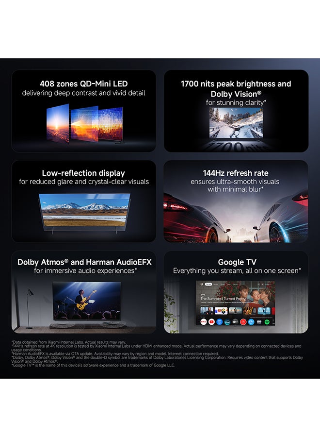 Xiaomi TV S Pro Mini LED 55" 2026 | QD-Mini LED Dispaly| 4K UHD | 144Hz refresh rate | Dolby Audio & Atmos, Google TV |Low-reflection display ELA6304GL Black - Image 2
