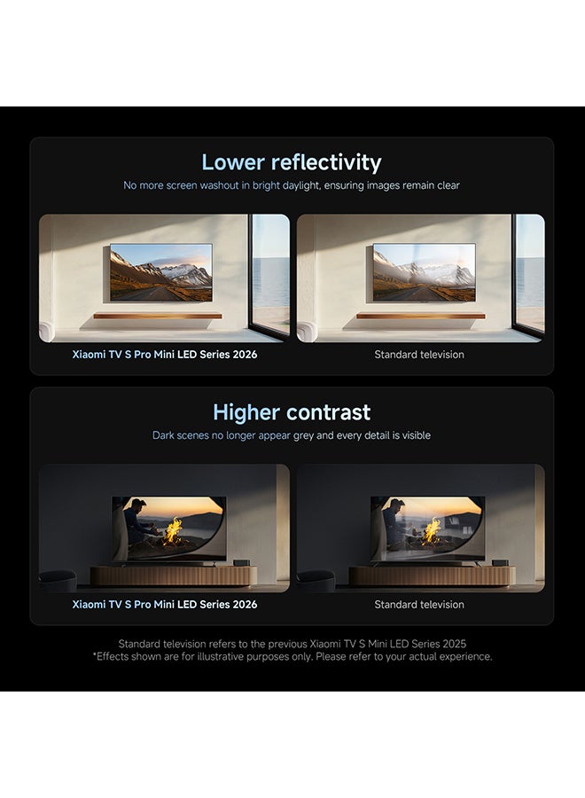 Xiaomi TV S Pro Mini LED 75" 2026 | QD-Mini LED Dispaly| 4K UHD | 144Hz refresh rate | Dolby Audio & Atmos, Google TV |Low-reflection display ELA6340GL Black - Image 5