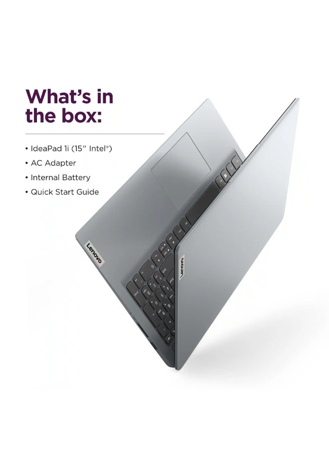 Lenovo Ideapad 1   Laptop, 15.6 Inch FHD Display, Intel Core i5-1335U, 16GB RAM, 256GB SSD, Integrated Graphics, Window 11 Home English Cloud Grey - Image 3