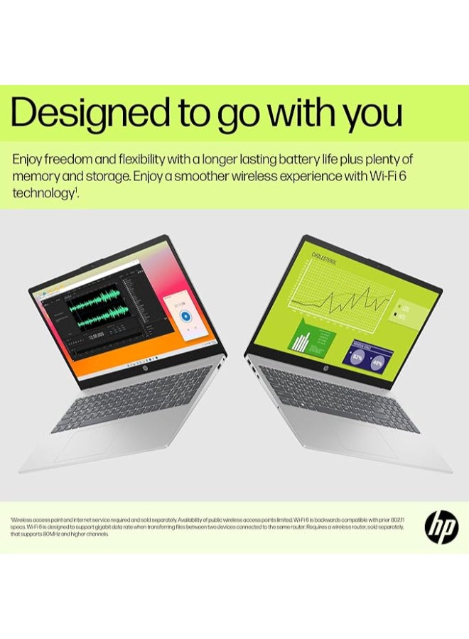 HP Laptop, 15-fd0154wm Intel Core Ultra 5 125H, 16GB RAM, 512GB SSD, 15.6-Inch FHD IPS Touch Screen, Intel Arc Graphic Card, Windows 11 Home English silver - Image 2