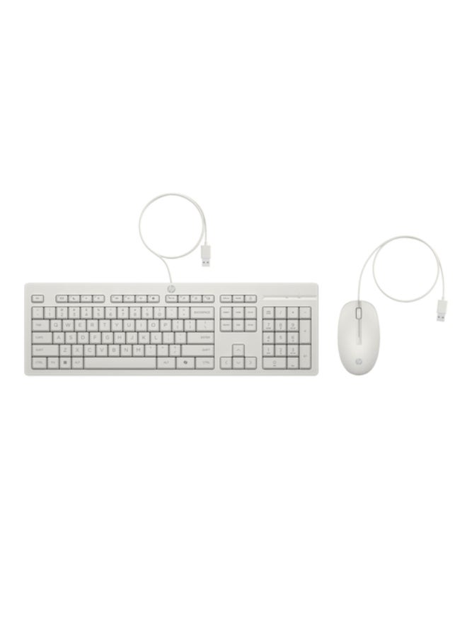 HP Wired Keyboard & Mouse - 225 (AW5S6AA) Combo white - Image 1