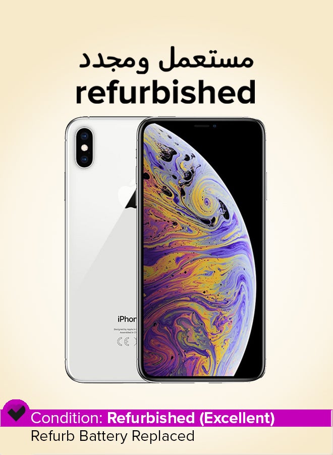 ابل  Refurbished - iPhone Xs Max 256GB Silver 4G With Facetime - International Version - Image 1
