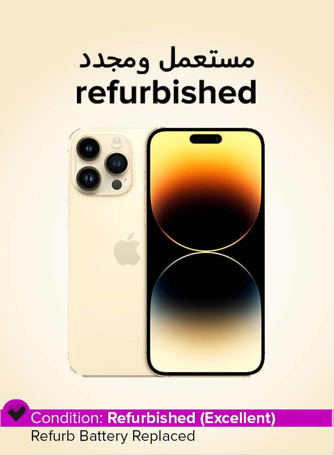 ابل  Refurbished - iPhone 14 Pro Max 256GB Gold 5G With Facetime - International Version - Image 1