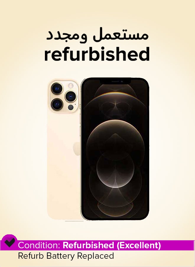 ابل  مجدد - آيفون 12 برو 256 جيجابايت ذهبى 5G مع فيس تايم - النسخة الدولية - Image 1