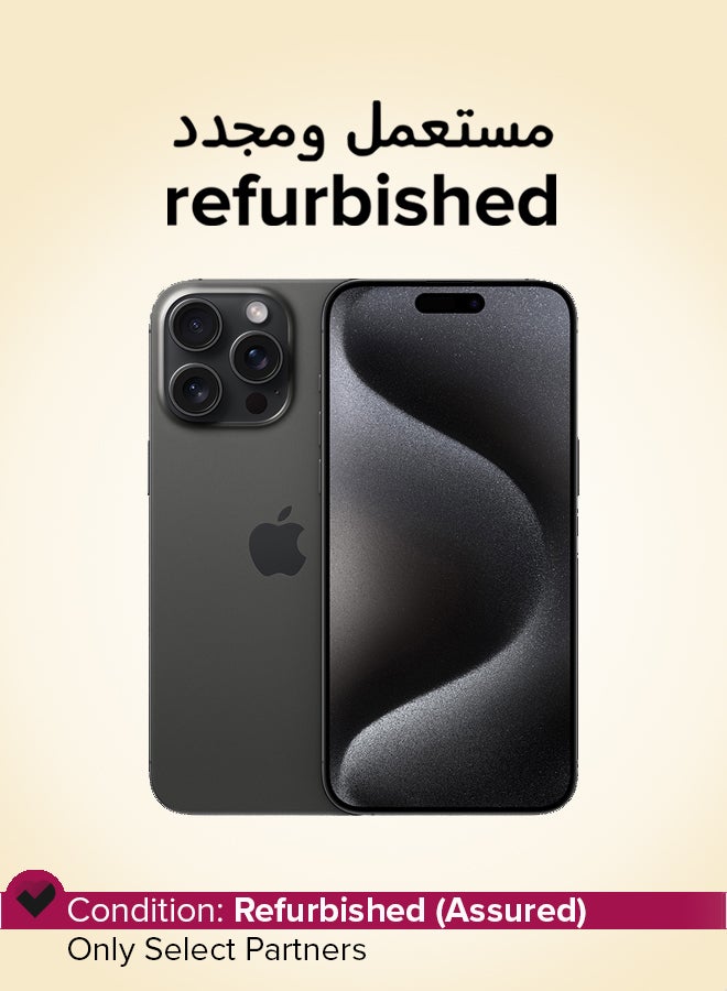 Apple Refurbished - iPhone 15 Pro Max 256GB Black Titanium 5G With Facetime - Image 1