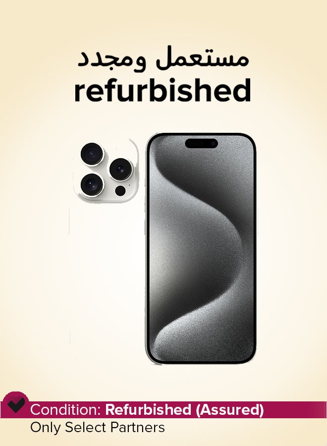 ابل  Refurbished - iPhone 15 Pro 128GB White Titanium 5G With Facetime - Image 1