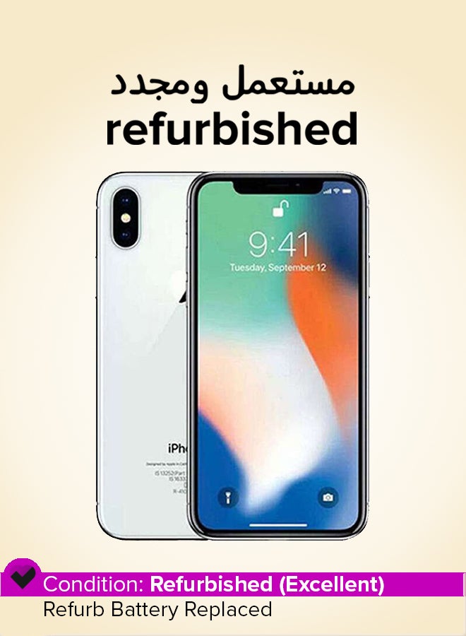 ابل  Refurbished - iPhone X 64GB Silver 4G - International Version - Image 1
