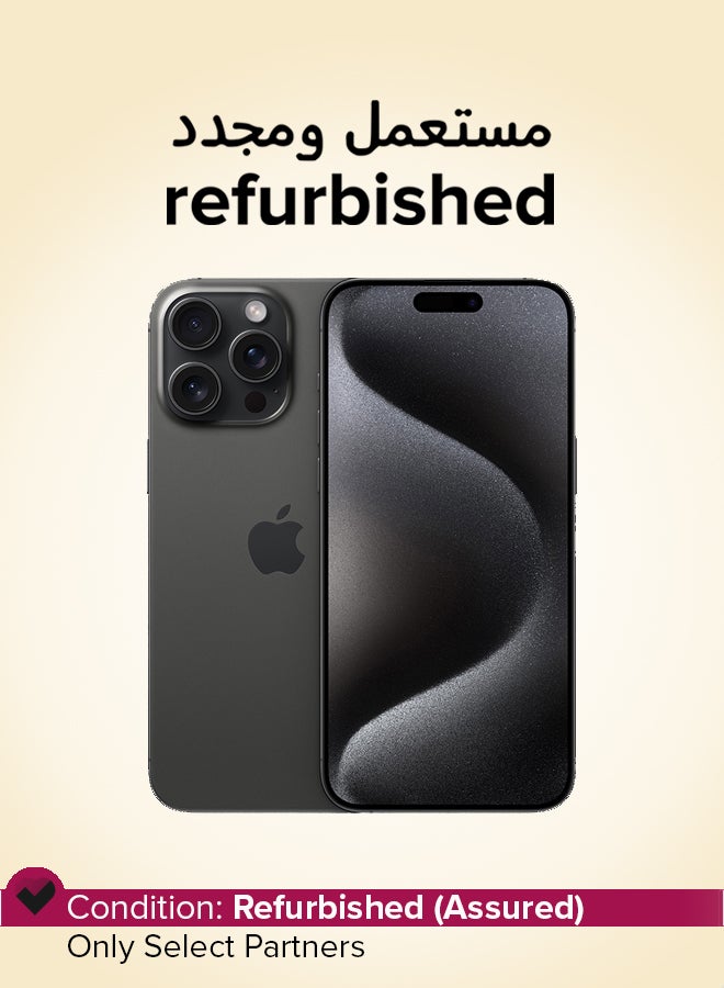 ابل  Refurbished - iPhone 15 Pro Max 512GB Black Titanium 5G With Facetime - International Version - Image 1