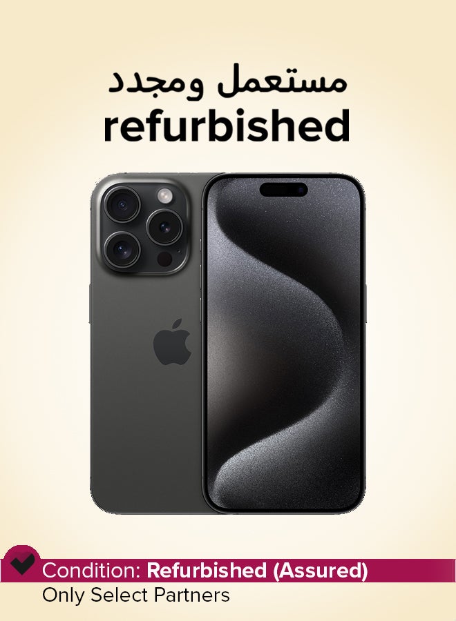 ابل  Refurbished - iPhone 15 Pro 128GB Black Titanium 5G With Facetime - Image 1