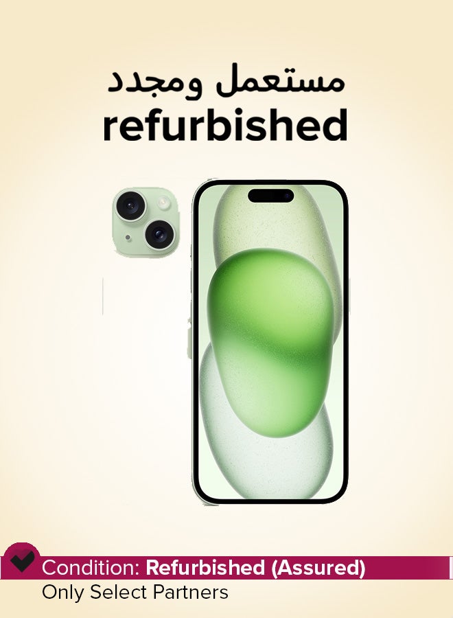 ابل  Refurbished - iPhone 15 128GB Green 5G - International Version - Image 1