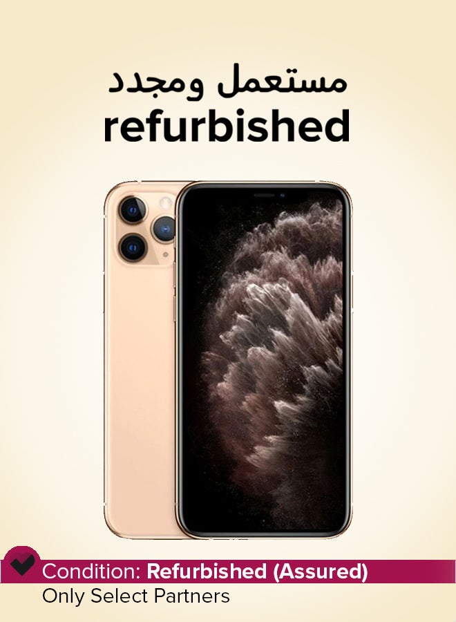 ابل  مجدد - آيفون 11 برو 64 جيجابايت ذهبى 4G مع فيس تايم - النسخة الدولية - Image 1