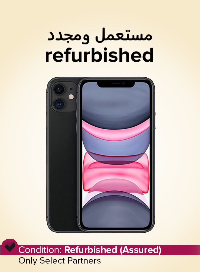 ابل  Refurbished - iPhone 11 128GB Black ROM 4G With Facetime - International Version - Image 1