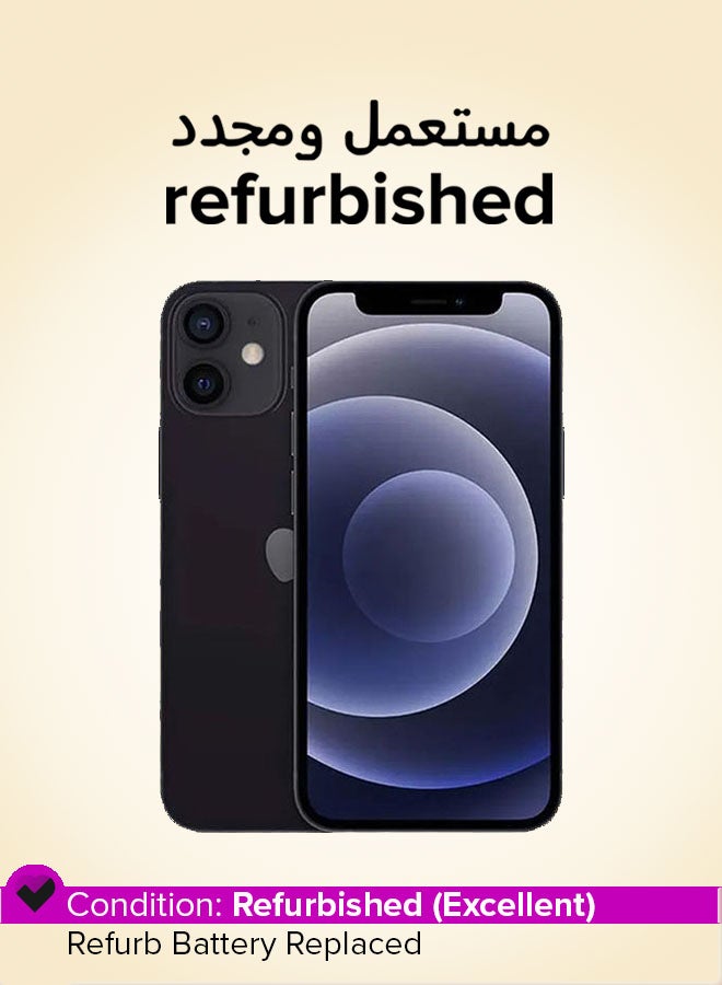 ابل  Refurbished - iPhone 12 Mini 128GB Black 5G With Facetime - International Version - Image 1