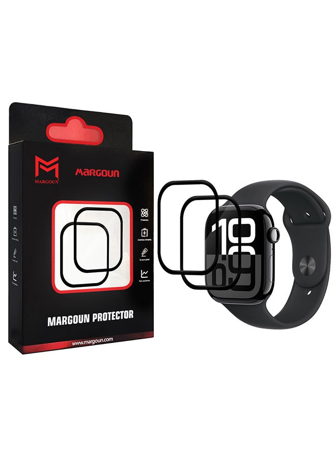 مارجون 2 Pieces PMMA Clear Screen Protector for Apple Watch 46mm - Ultra Thin Scratch Resistant Protective Film Clear-2 - Image 1