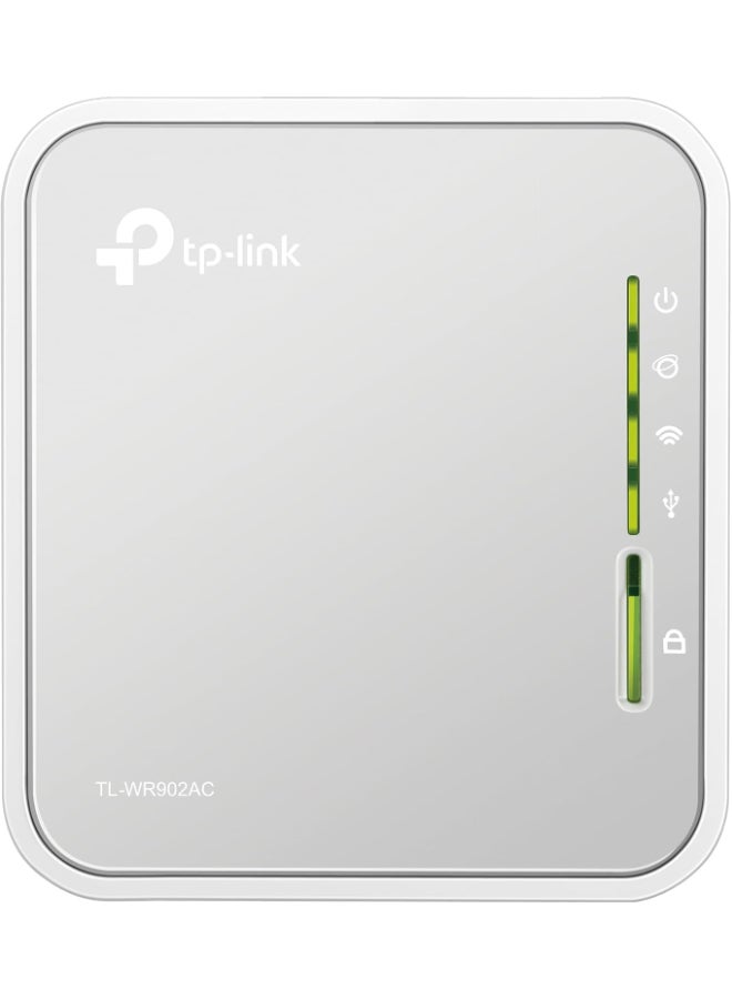 تي بي لينك TL-WR902AC AC750 WLAN Nano Router (433Mbps (5GHz) +300Mbps (2.4GHz) (Portable, Access Point, TV Adapter, Repeater, Router, Client, Media, FTP Server), White/Grey White,Grey - Image 2