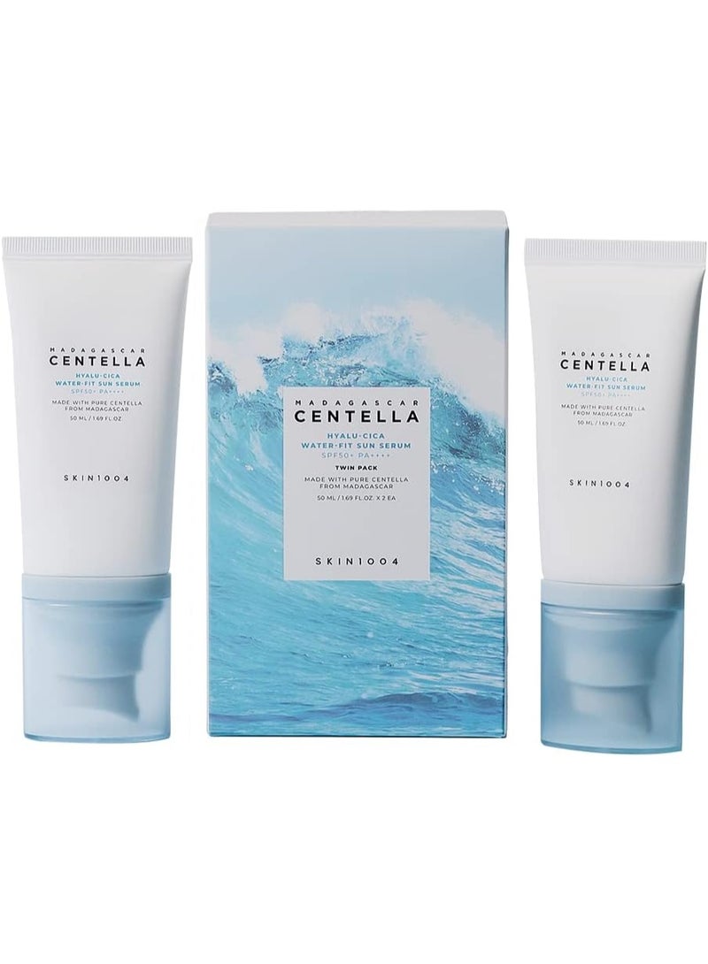 سكين1004 Skin1004 Madagascar Centella Hyalu-Cica Water-Fit Sun Serum (50ml x 2) Twin Pack 50ml*2ml - Image 1