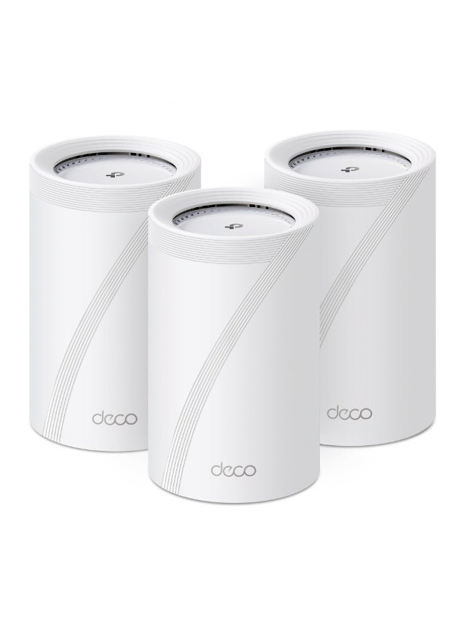تي بي لينك Deco BE14000 Tri-Band Whole Home Mesh WiFi 7, 10Gbps Port, MLO, 320 MHz, 6 GHz, Seamless AI Roaming, HomeShield Security, Gaming & Streaming, Smart Home, Parental Control, Deco BE68(3-Pack) white - Image 1
