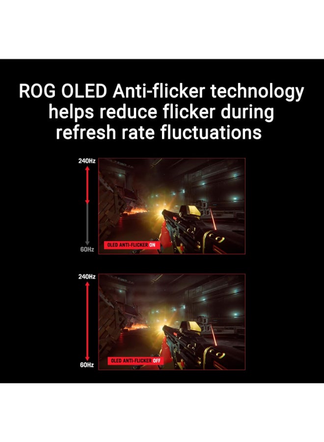 أسوس شاشة الألعاب ROG Strix OLED XG27AQDMG Gen2 مقاس 27 بوصة QHD – لوحة WOLED لامعة، 240 هرتز، 0.03 مللي ثانية GTG، HDR400 أسود حقيقي، 99% DCI-P3، 10 بت، متوافقة مع G-SYNC، FreeSync Premium، HDMI 2.1، DisplayPort 1.4، OLED Care Pro | 90LM0CC0-B01171 - Image 4