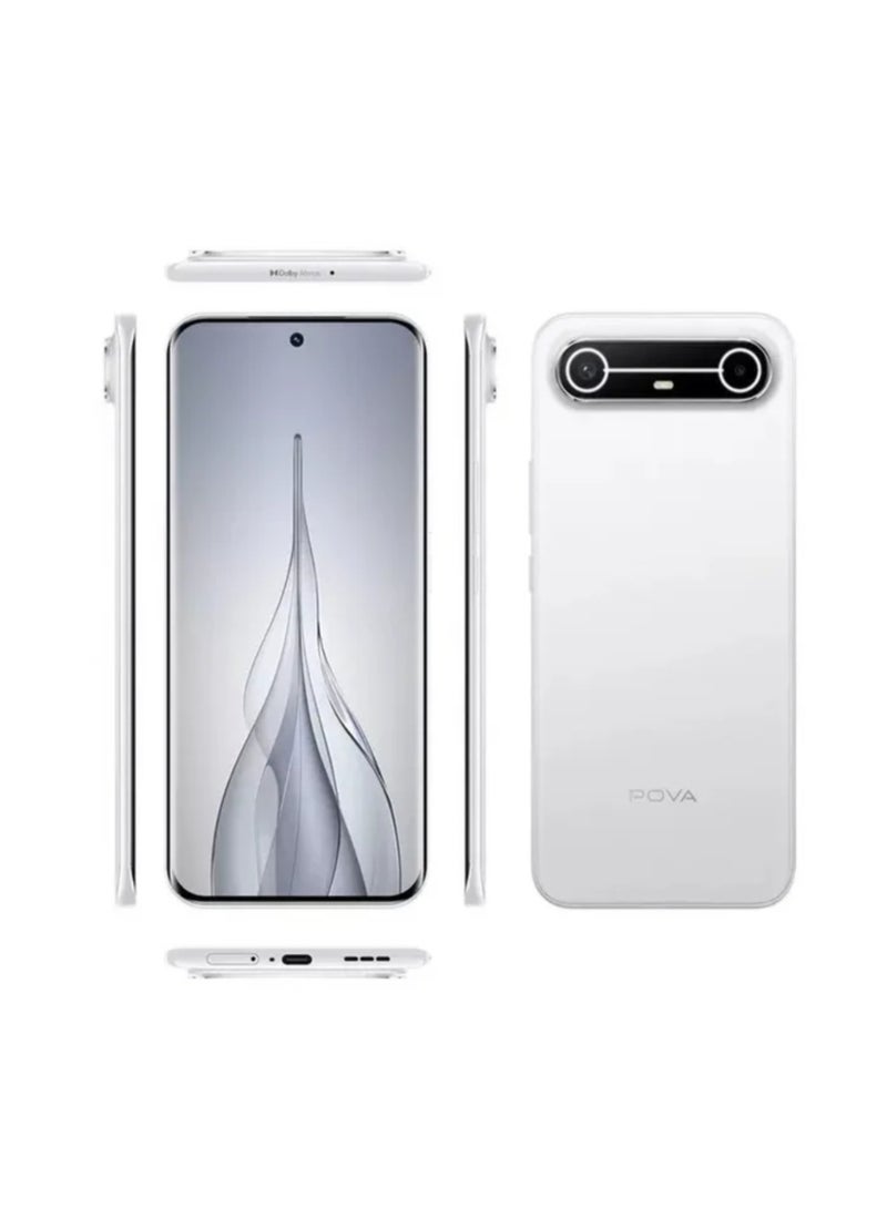 TECNO POVA Slim 5G Dual SIM Slim White 8GB RAM 256GB 5G With Free Gifts KSA Style Phone Case , 3 Years 50GB Cloud Storage and 400 Days Screen Warranty + Gifts - Middle East Version - Image 3