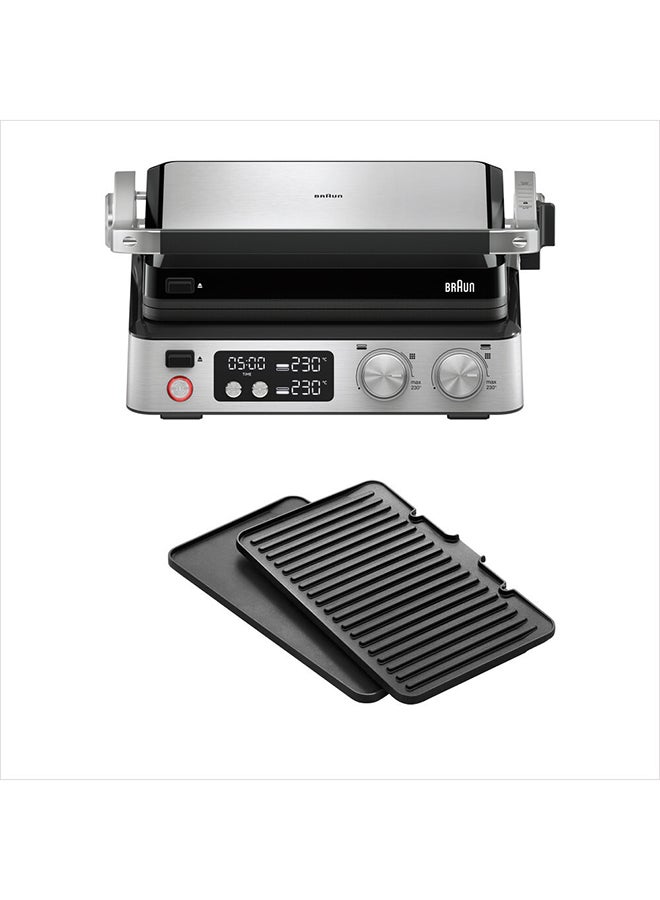 براون شواية براون متعددة الاستخدامات 7، 2000 واط، 3 أوضاع طهي - CG 7040 أسود/فولاذ مقاوم للصدأ - Image 1