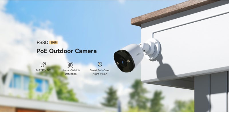 IMOU PS3D-5MP Outdoor PoE Bullet Security Camera, 5MP 3K Ultra HD, H.265, Smart Human & Vehicle Detection, Color Night Vision, Built-in Mic, MicroSD up to 512GB, IP67 Weatherproof, ONVIF, Imou Life App | IPC-PS3DP-5M0 - Image 2