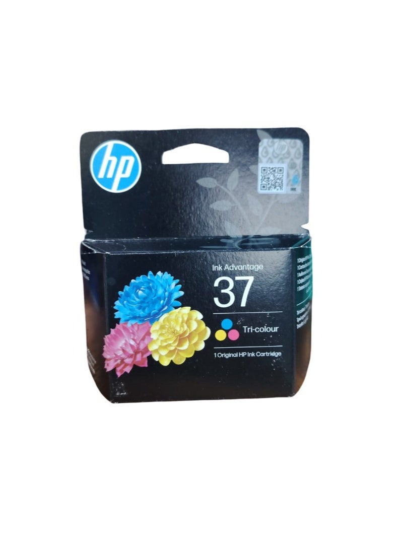 HP 37 Tri-Colour Original Ink Advantage Cartridge | Genuine HP Ink | High-Quality Color Printing HP 37 Tri-Colour