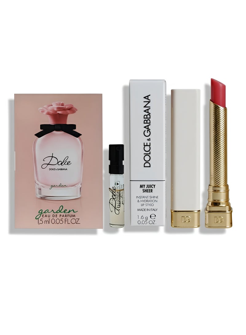 دولتشي آند غابانا طقم هدايا يتكون من (1.6 جرام أحمر شفاه + 1.5 مل عطر) - Image 1