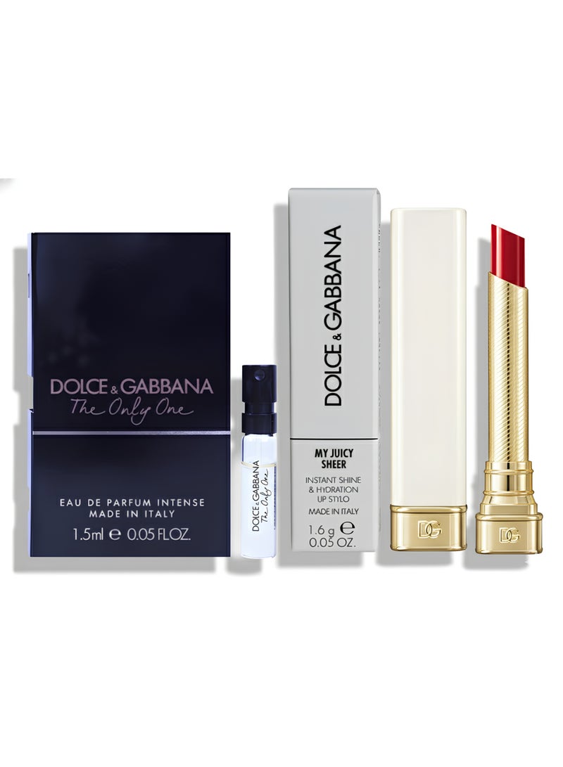 دولتشي آند غابانا طقم هدايا يتكون من (1.6 جرام أحمر شفاه + 1.5 مل عطر) - Image 1