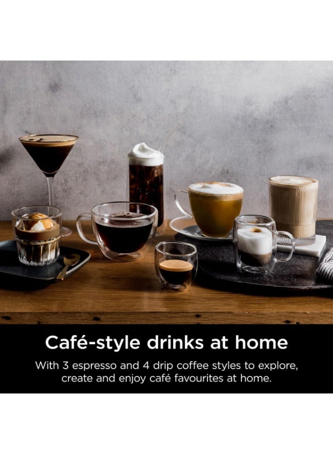 Ninja Luxe Premier ES601EU 3-in-1 Coffee Maker with Grinder and Frother for Latte, Cappuccino, Cold Brew & Espresso, Easy to Use, 4 Presets for Frothing, Silver 1.5 L 1650 W ES601EU Silver - Image 2