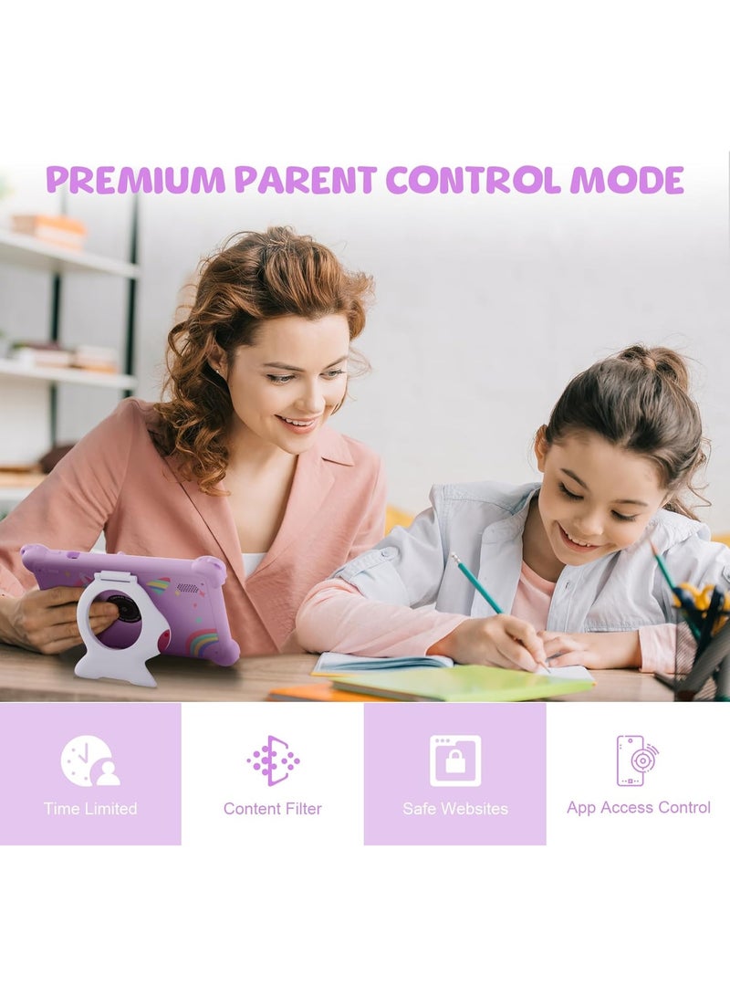 سي آيديا C idea CM88 Kids Tablet 7 Inch for Age 3–7 | Android 13 | 8GB RAM 256GB ROM (512GB TF) | HD IPS Eye Protection Display | Parental Control | Shockproof Case | Purple - Image 5