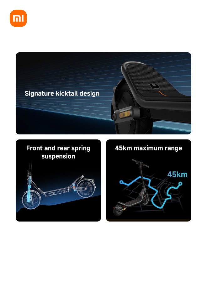 شاومي سكوتر كهربائي 6، مدى طويل 45 كم، تعليق زنبركي أمامي وخلفي، إطارات بدون أنبوب مقاس 12 بوصة، طاقة قصوى 800 واط، نظام فرامل مزدوج، سكوتر قابل للطي للبالغين، قانوني على الطريق - Image 4