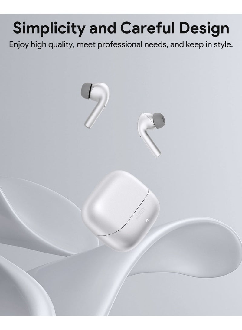 Aukey Beyond ANC PRO Wireless Earbuds True Wireless Eearbuds, BT 5.4, IPX5 Waterproof, 25 Battrey Life, 4.5g Weight, EP-B1 Silver - Image 2