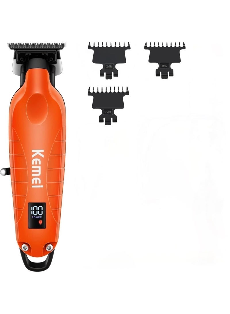 كيمي KM-2293 Professional Rechargeable Cordless Shaver, ORANGE Color - Image 1