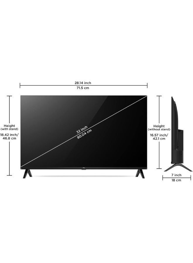 تي سي إل تلفاز ذكي عالي الدقة 32 بوصة S4500A | تلفاز ذكي أندرويد | تلفاز HDR | شاشة T | وضوح Ai | صوت دولبي | تصميم معدني بدون إطار | واي فاي، HDMI، USB | أوضاع عرض متعددة | مثالي لغرف النوم والمساحات الصغيرة - النسخة الدولية - Image 2