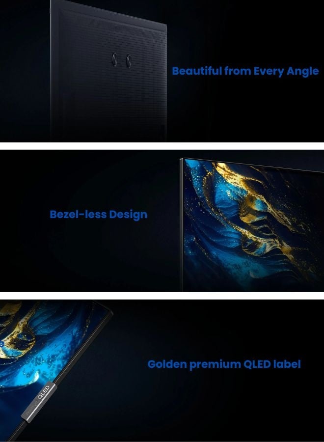 TCL 75 Inch P8K QLED TV | 4K UHD Google TV | AiPQ Pro Processor | 144Hz Native Refresh Rate, Dolby Vision, HDR10+, HLG | ONKYO 2.1 Hi-Fi System | HVA Panel | DTS Virtual X | Bezel-less Design | Game Master  - International Version 75P8K Black - Image 3