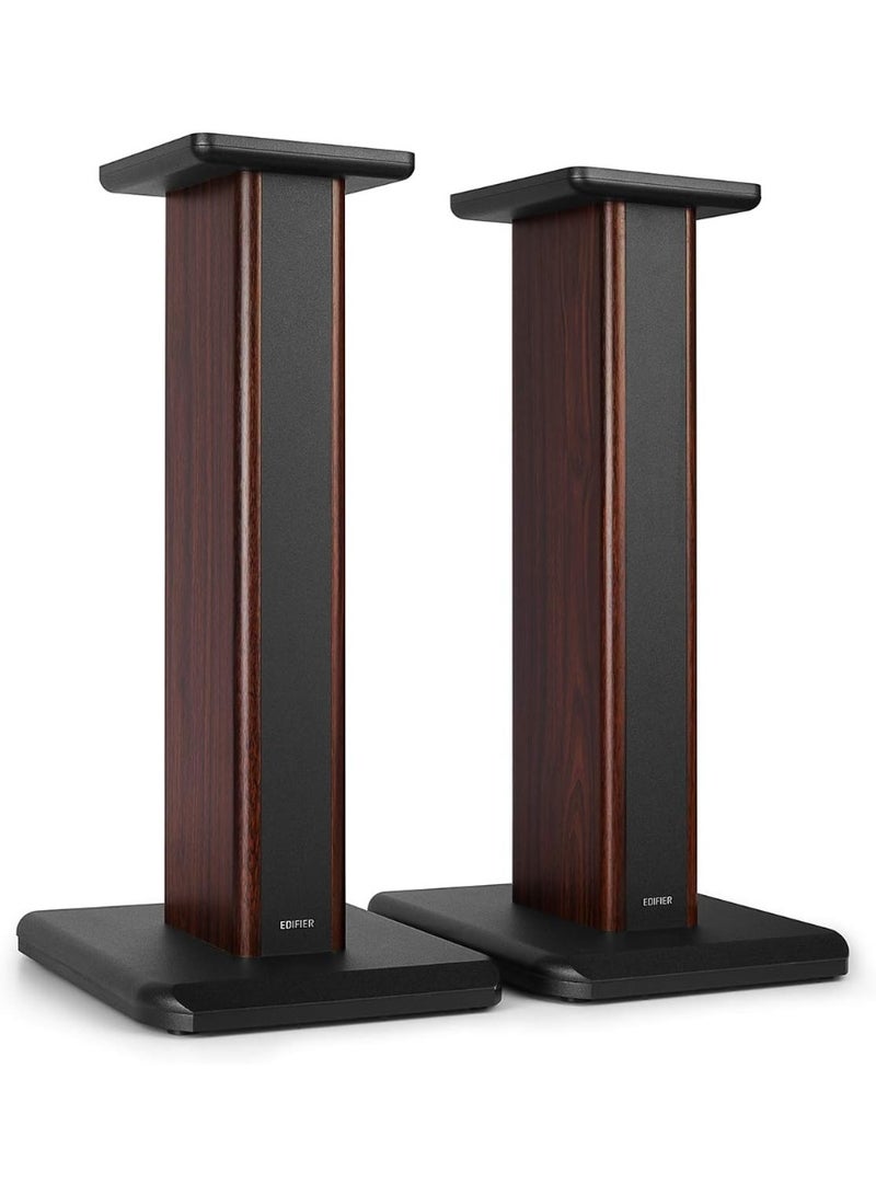 Edifier SS03 Speaker Stands for  S3000PRO Bookshelf Speakers Surround Sound, Heavy Duty 25.6 Inch Floor Stand, Easy Assembly Wood Grain Floorstanding Speaker Supports 1 Pair brown - Image 2
