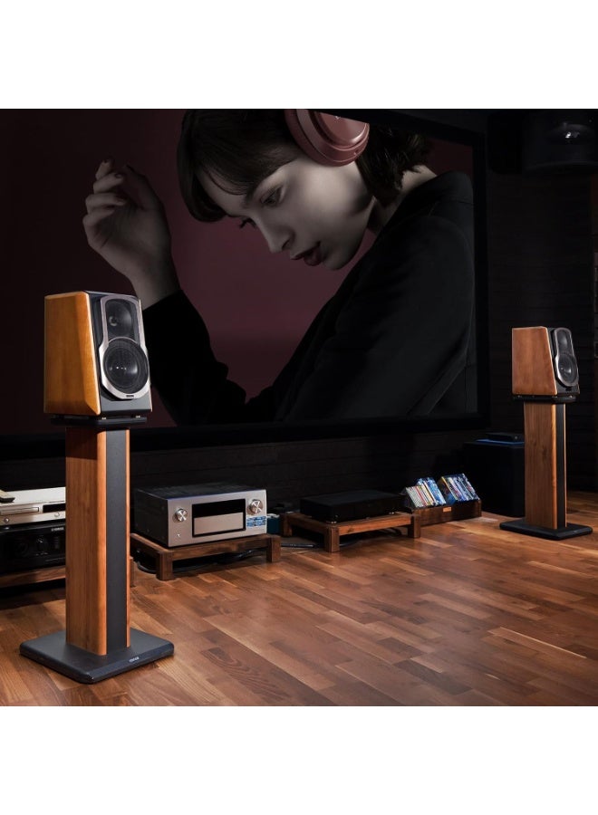 Edifier SS03 Speaker Stands for  S3000PRO Bookshelf Speakers Surround Sound, Heavy Duty 25.6 Inch Floor Stand, Easy Assembly Wood Grain Floorstanding Speaker Supports 1 Pair brown - Image 5