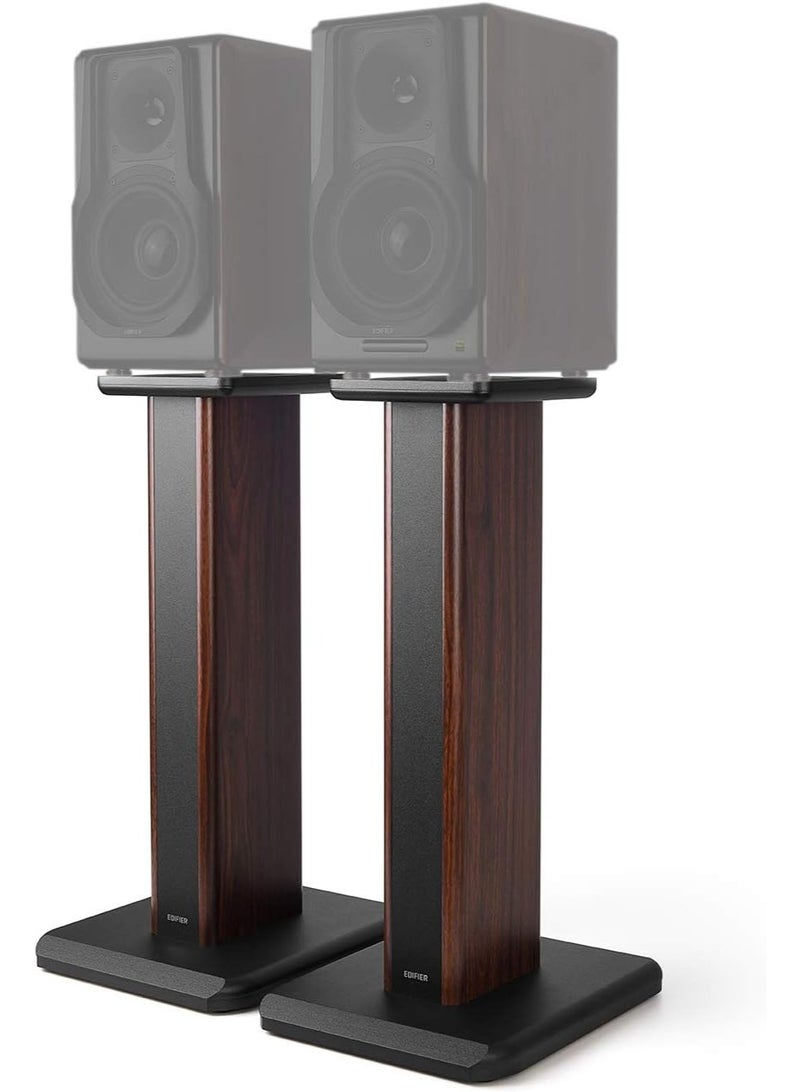 Edifier SS03 Speaker Stands for  S3000PRO Bookshelf Speakers Surround Sound, Heavy Duty 25.6 Inch Floor Stand, Easy Assembly Wood Grain Floorstanding Speaker Supports 1 Pair brown - Image 1