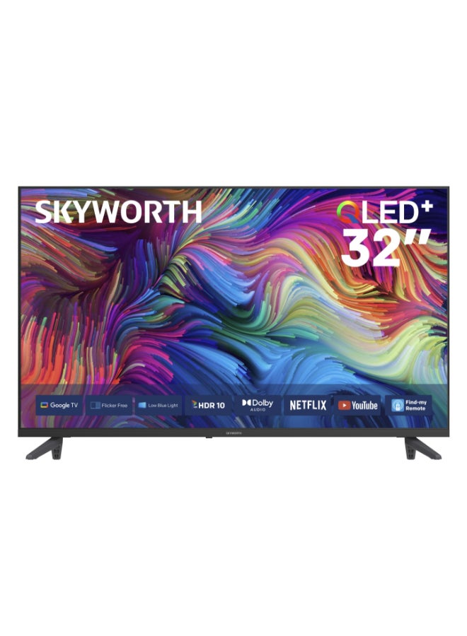سكاي ورث 32" 2K سمارت HD QLED+، تلفاز جوجل، 60 هرتز، ضوء أزرق منخفض، خالي من الوميض، HDR10، صوت دولبي، عائلة يومية 2.0، مساعد جوجل، ضمان لمدة عامين - Image 1