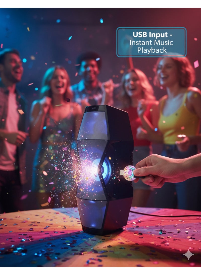 فيليبس Speaker MMS2200B Series 2.1-Ch Subwoofer Bluetooth 100W USB/SD/FM Deep Bass MMS2200B black - Image 4